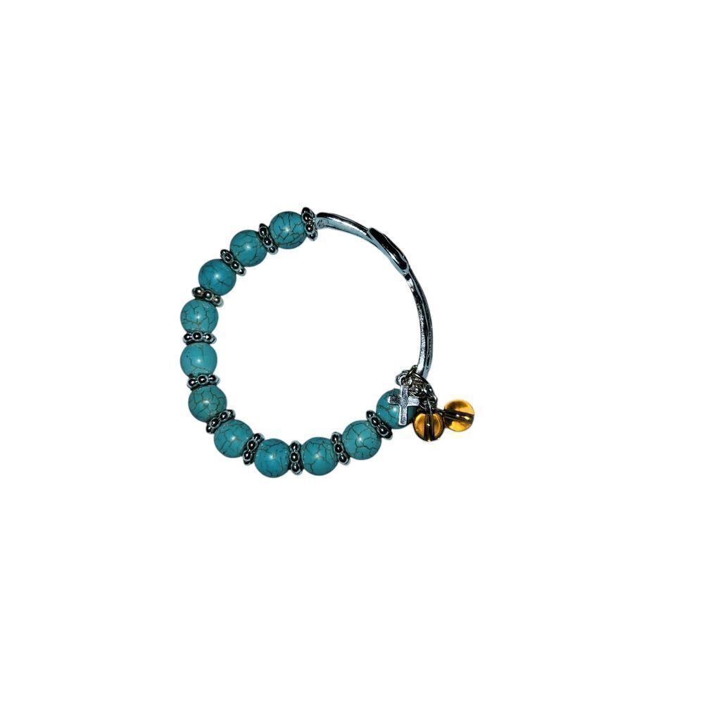 Stretchy cross bracelet with Beads - Picture 3 of 5